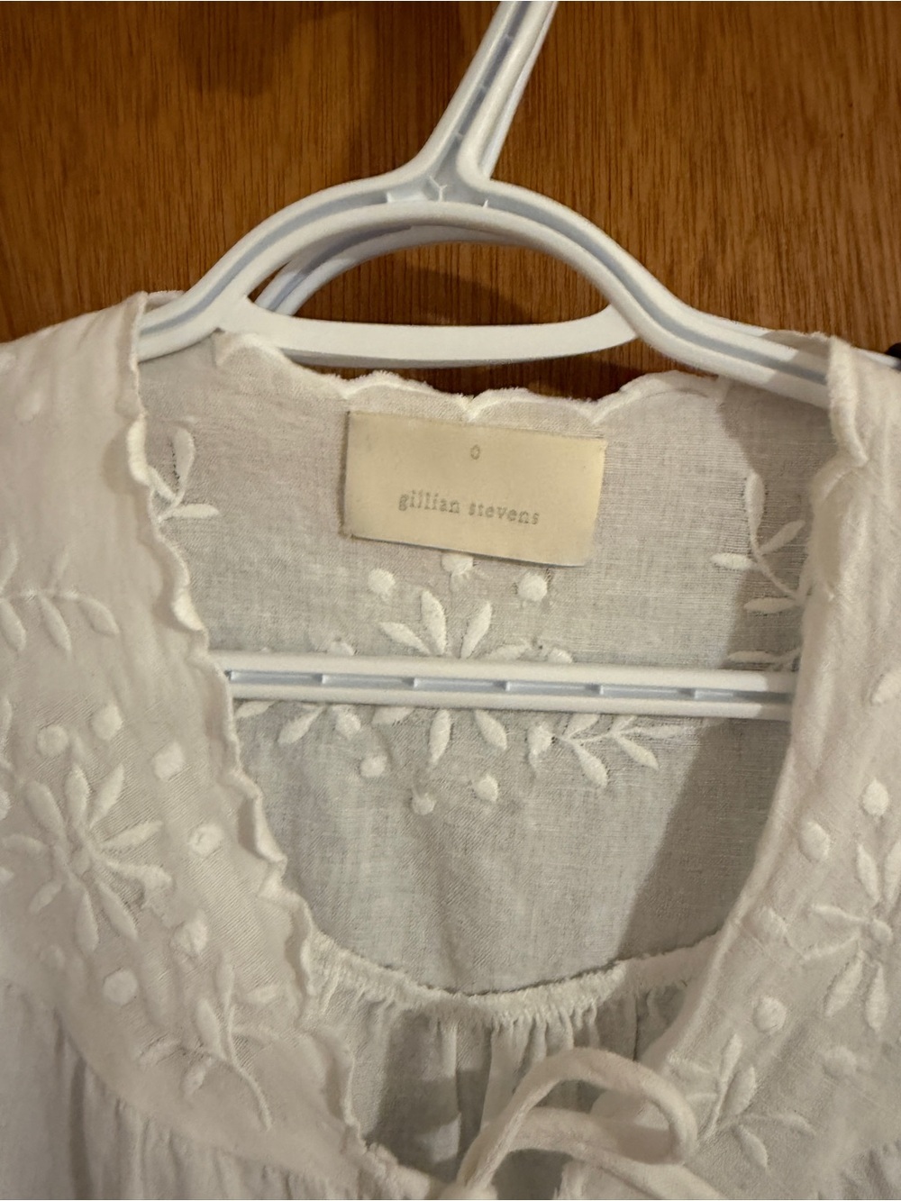 White Eyelet Tie-Front Blouse - Picture 3 of 5